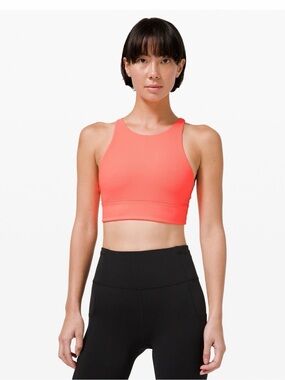 Lululemon Energy Bra High Neck Long Line Ribbed B-D Cup Sunset 4